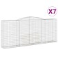 vidaXL Συρματοκιβώτια Τοξωτά 7 τεμ. 400x50x160/180 εκ. Γαλβαν. Ατσάλι