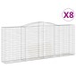 vidaXL Συρματοκιβώτια Τοξωτά 8 τεμ. 400x50x160/180 εκ. Γαλβαν. Ατσάλι