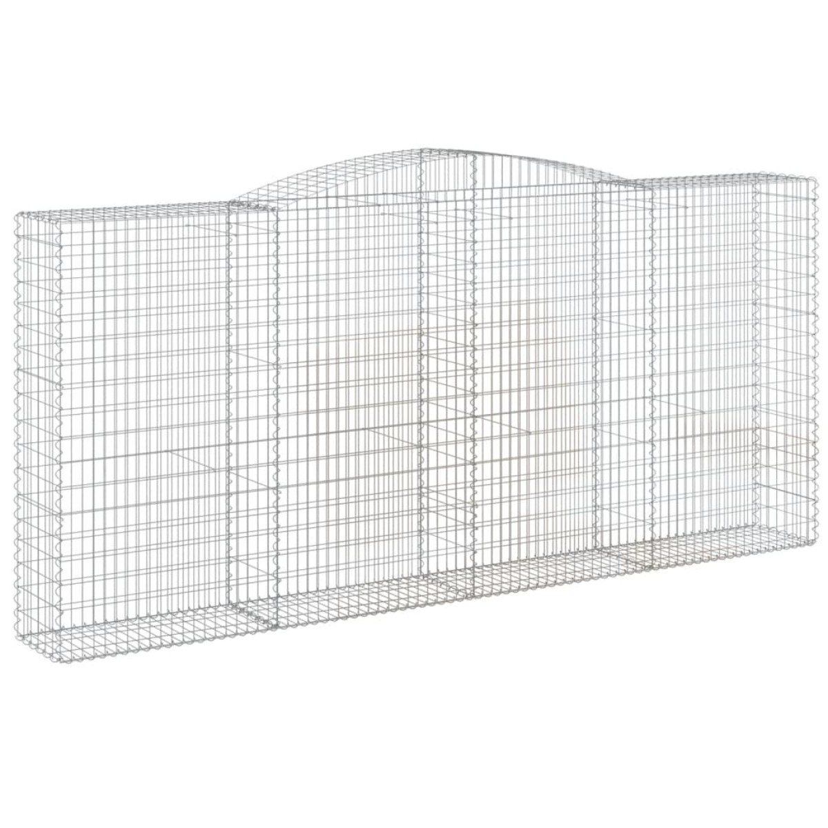 vidaXL Συρματοκιβώτια Τοξωτά 2 τεμ. 400x50x180/200 εκ. Γαλβαν. Ατσάλι