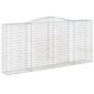 vidaXL Συρματοκιβώτια Τοξωτά 2 τεμ. 400x50x180/200 εκ. Γαλβαν. Ατσάλι