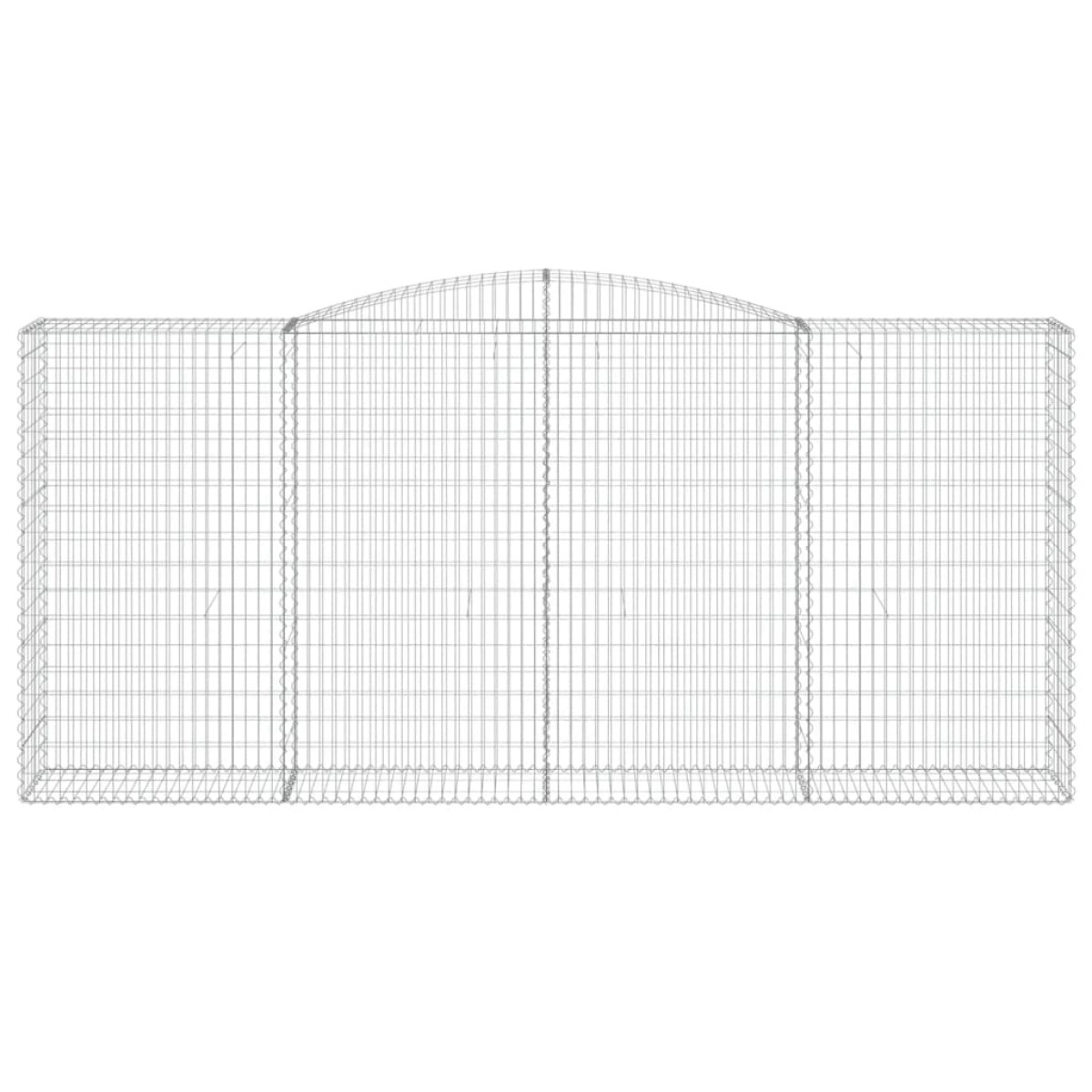 vidaXL Συρματοκιβώτια Τοξωτά 2 τεμ. 400x50x180/200 εκ. Γαλβαν. Ατσάλι