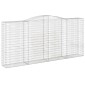vidaXL Συρματοκιβώτια Τοξωτά 3 τεμ. 400x50x180/200 εκ. Γαλβαν. Ατσάλι