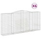 vidaXL Συρματοκιβώτια Τοξωτά 6 τεμ. 400x50x180/200 εκ. Γαλβαν. Ατσάλι