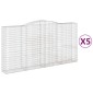 vidaXL Συρματοκιβώτια Τοξωτά 5 τεμ. 400x50x200/220 εκ. Γαλβαν. Ατσάλι
