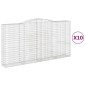 vidaXL Συρματοκιβώτια Τοξωτά 10 τεμ. 400x50x200/220 εκ. Γαλβαν. Ατσάλι