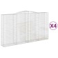 vidaXL Συρματοκιβώτια Τοξωτά 4 τεμ. 400x50x220/240 εκ. Γαλβαν. Ατσάλι