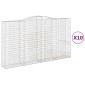 vidaXL Συρματοκιβώτια Τοξωτά 10 τεμ. 400x50x220/240 εκ. Γαλβαν. Σίδερο