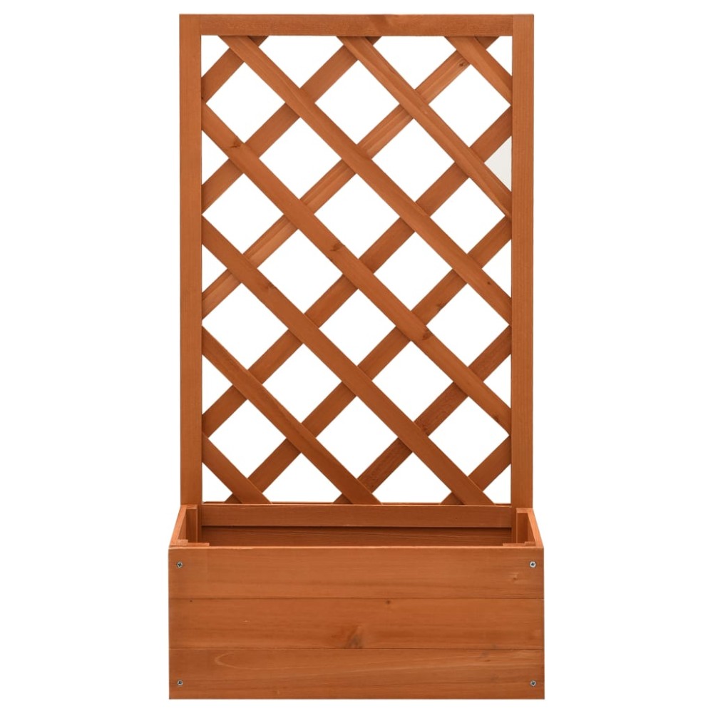 vidaXL Γλάστρα Κήπου με Καφασωτό Πορτοκαλί 50x25x90 εκ. Ξύλο Ελάτης