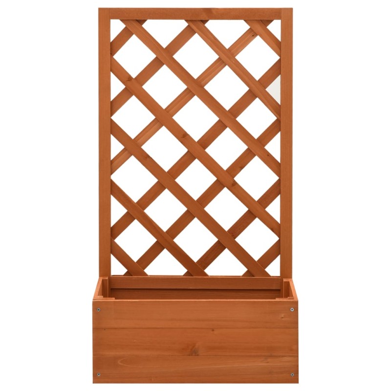 vidaXL Γλάστρα Κήπου με Καφασωτό Πορτοκαλί 50x25x90 εκ. Ξύλο Ελάτης