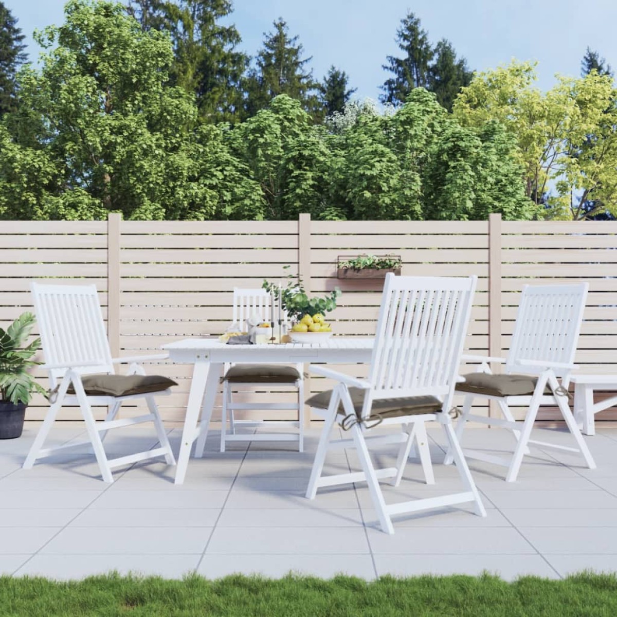 vidaXL Μαξιλάρια Καρέκλας Κήπου 4 τεμ. Taupe 50x50x7 εκ. Oxford Ύφασμα