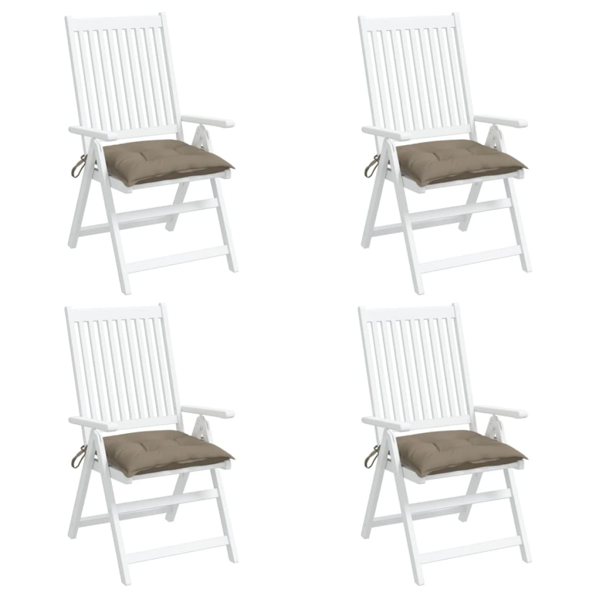 vidaXL Μαξιλάρια Καρέκλας Κήπου 4 τεμ. Taupe 50x50x7 εκ. Oxford Ύφασμα