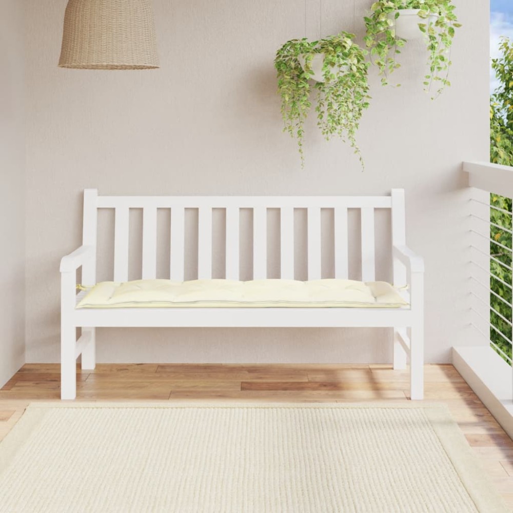 vidaXL Μαξιλάρι Πάγκου Κήπου Κρεμ Λευκό 150x50x7 εκ. Ύφασμα Oxford