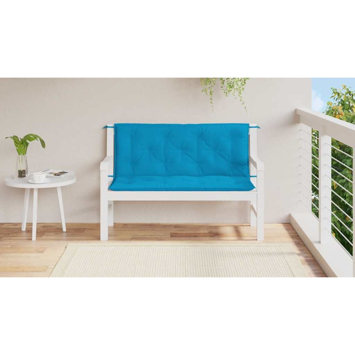 vidaXL Μαξιλάρια Πάγκου Κήπου 2 τεμ. γαλάζιο 120x50x7cm Ύφασμα Oxford