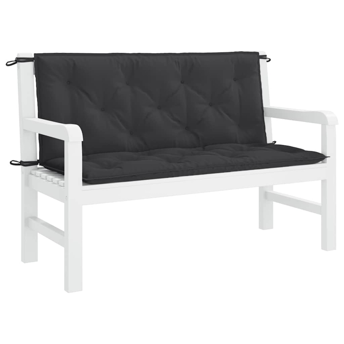 vidaXL Μαξιλάρια Πάγκου Κήπου 2 τεμ. Μαύρο 120x50x7cm Ύφασμα Oxford