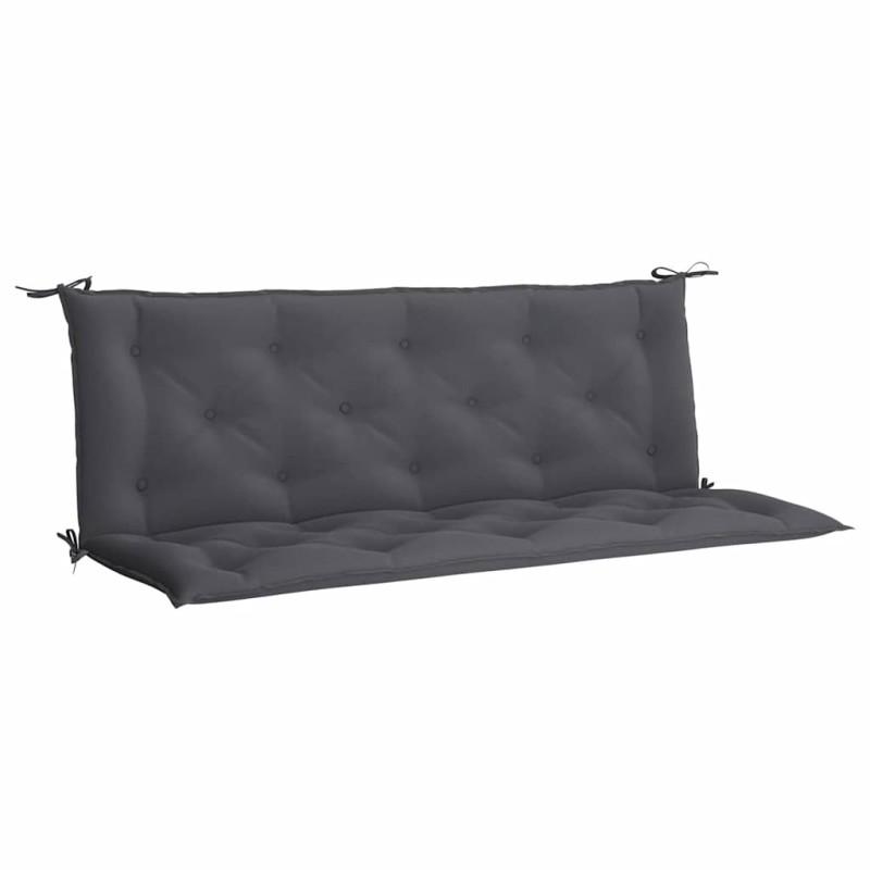 vidaXL Μαξιλάρι Πάγκου Κήπου Ανθρακί 150x(50+50)x7 εκ. Ύφασμα Oxford