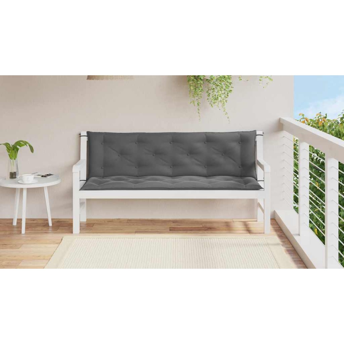 vidaXL Μαξιλάρια Πάγκου Κήπου 2 τεμ. Ανθρακί 150x50x7cm Ύφασμα Oxford