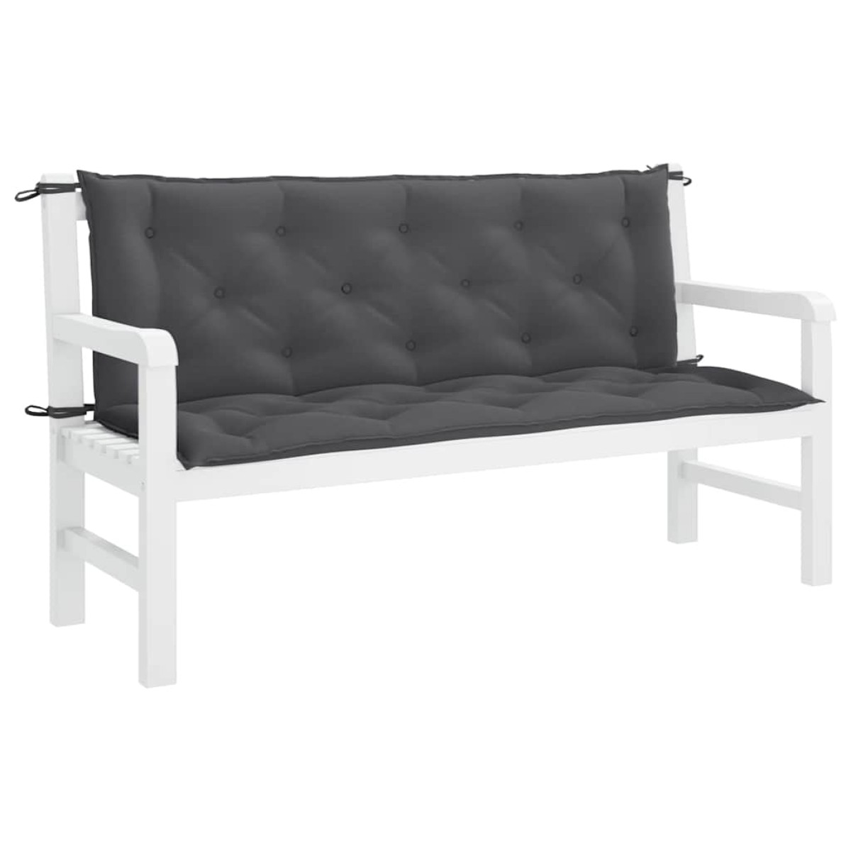 vidaXL Μαξιλάρια Πάγκου Κήπου 2 τεμ. Ανθρακί 150x50x7cm Ύφασμα Oxford
