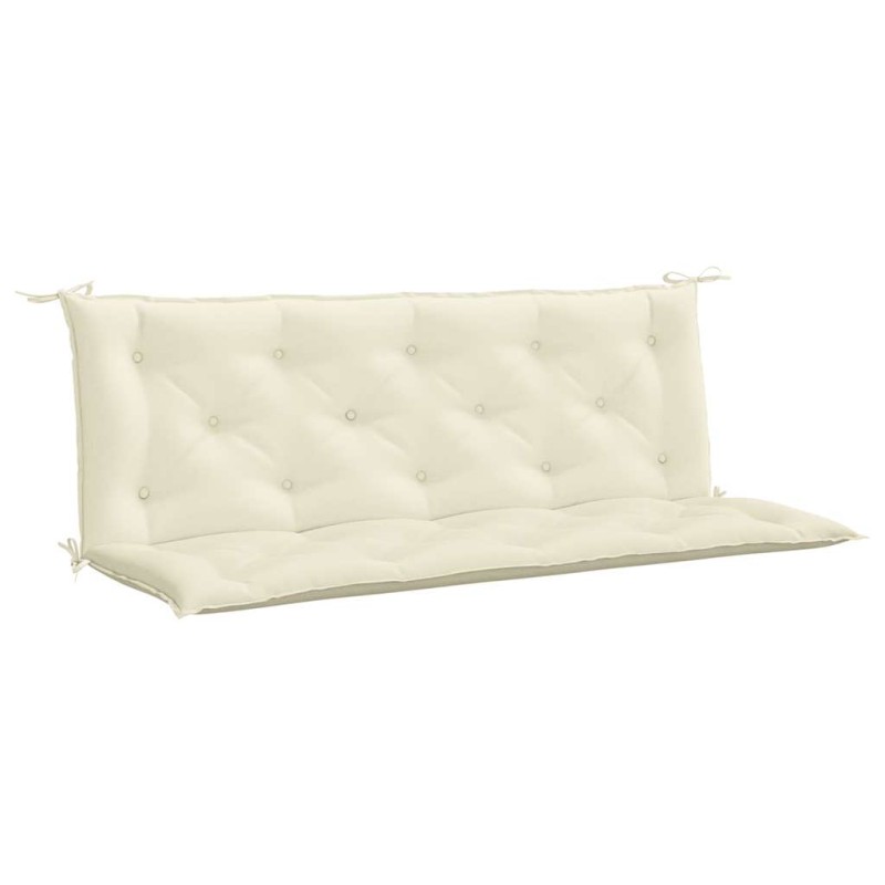 vidaXL Μαξιλάρι Πάγκου Κήπου Κρεμ Λευκό 150x(50+50)x7εκ. Ύφασμα Oxford