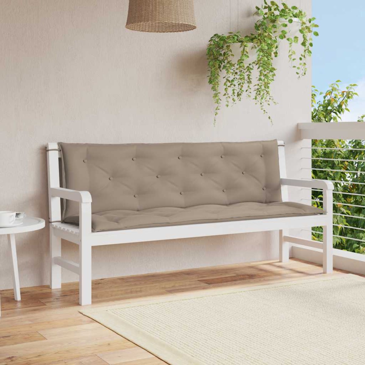 vidaXL Μαξιλάρια Πάγκου Κήπου 2 τεμ. Taupe 150x50x7cm Ύφασμα Oxford