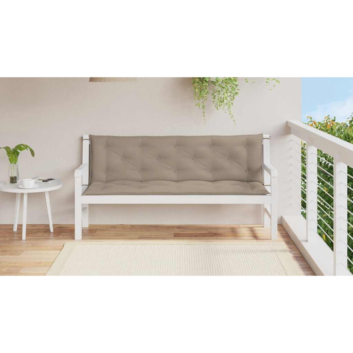 vidaXL Μαξιλάρια Πάγκου Κήπου 2 τεμ. Taupe 150x50x7cm Ύφασμα Oxford