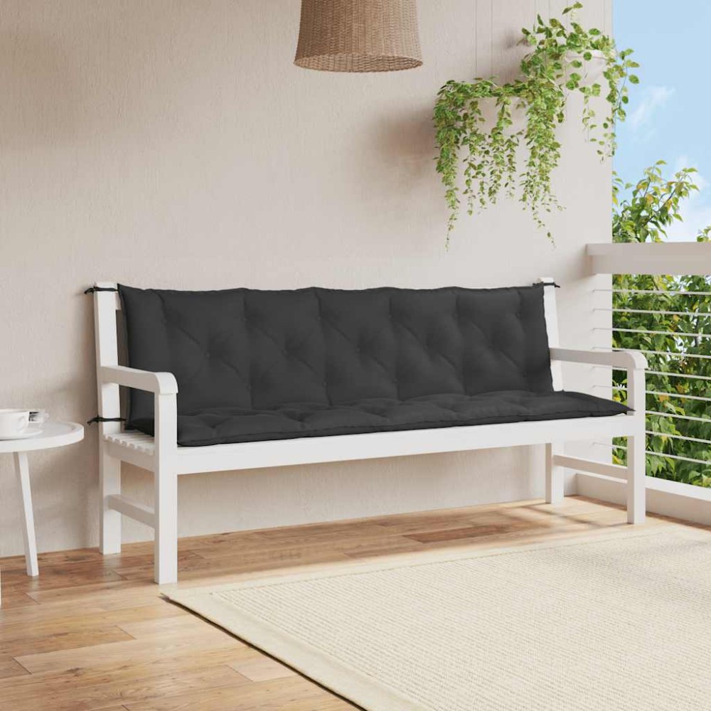 vidaXL Μαξιλάρι Πάγκου Κήπου Μαύρο 180x(50+50)x7 εκ. Ύφασμα Oxford