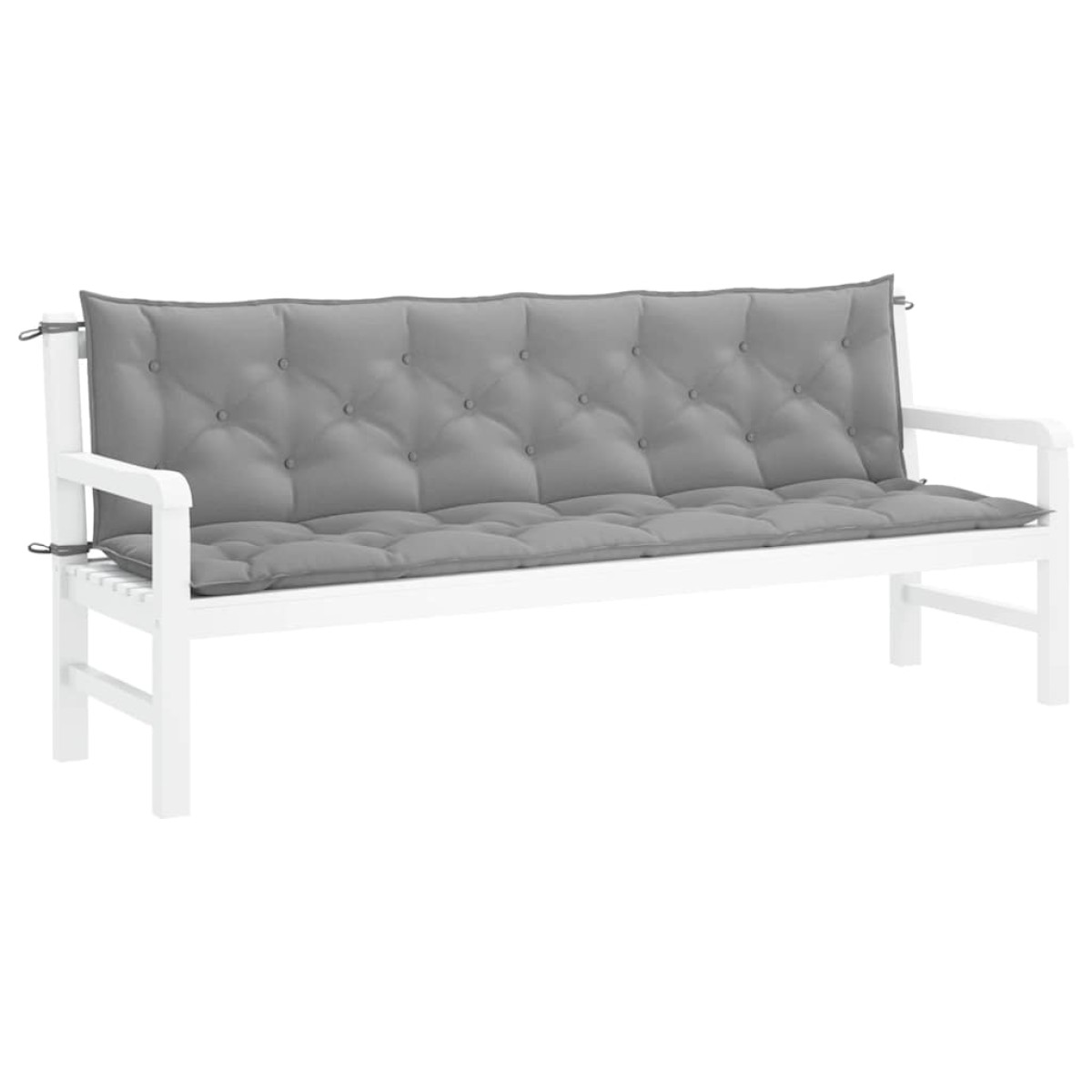 vidaXL Μαξιλάρια Πάγκου Κήπου 2 τεμ. Γκρι 200x50x7cm Ύφασμα Oxford