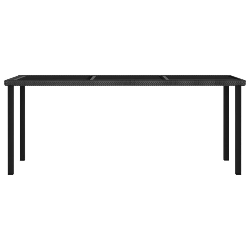 vidaXL Τραπεζαρία Κήπου Μαύρη 180 x 70 x 73 εκ. από Συνθετικό Ρατάν