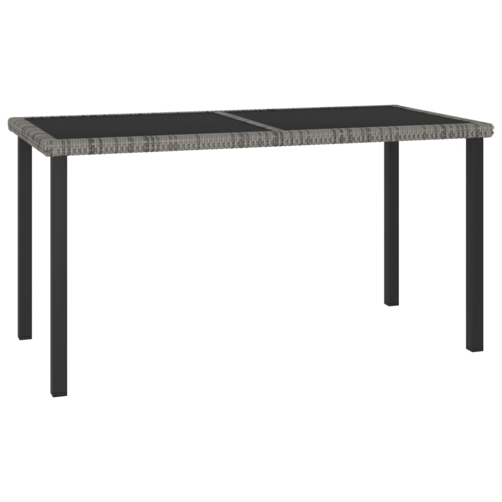 vidaXL Τραπεζαρία Κήπου Γκρι 140 x 70 x 73 εκ. από Συνθετικό Ρατάν
