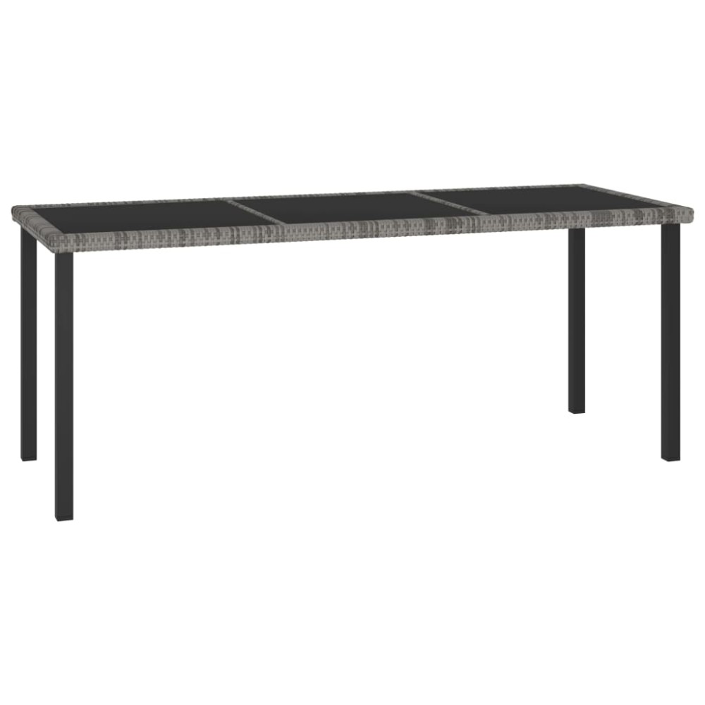 vidaXL Τραπεζαρία Κήπου Γκρι 180 x 70 x 73 εκ. από Συνθετικό Ρατάν