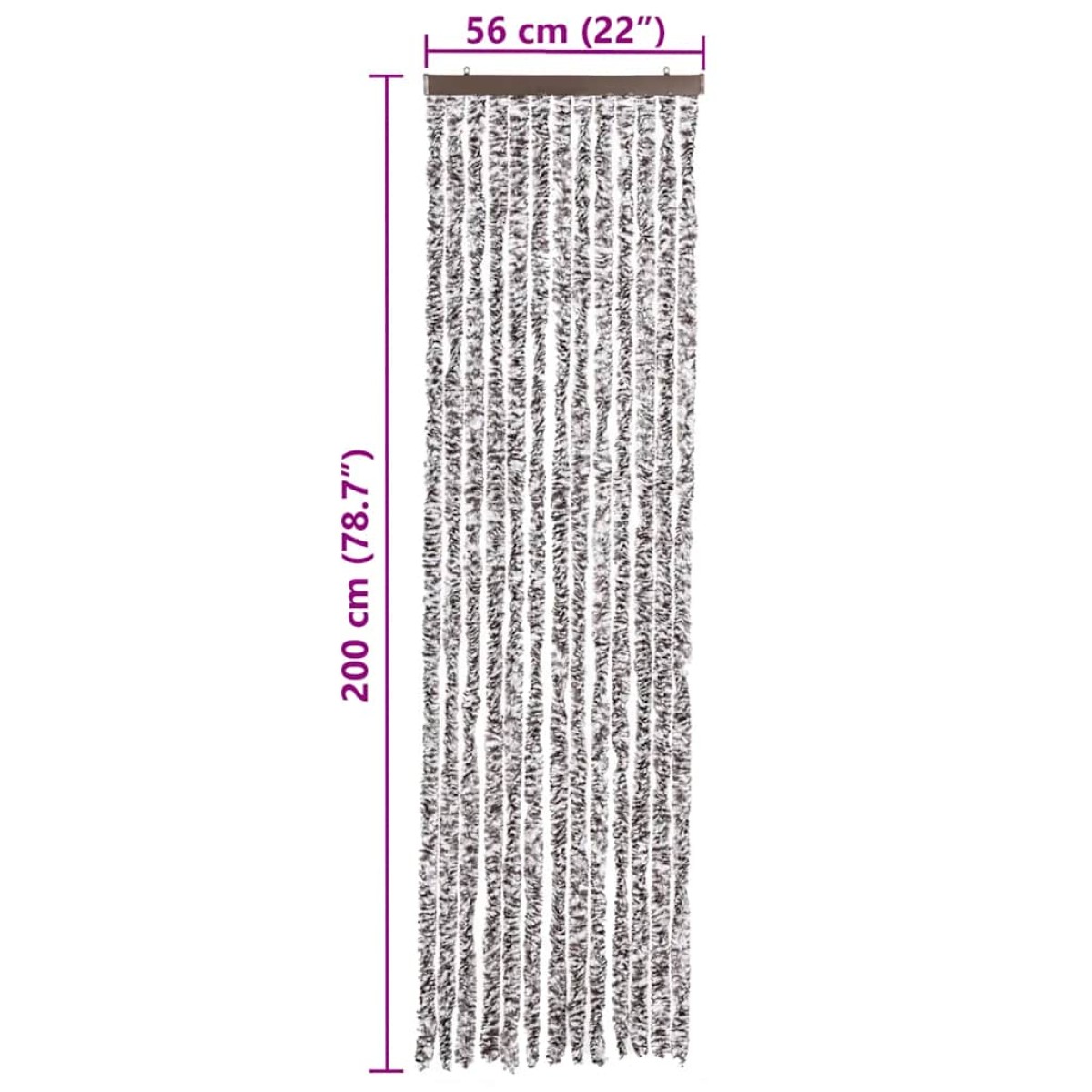 vidaXL Σήτα - Κουρτίνα Πόρτας Καφέ / Μπεζ 56 x 200 εκ. από Σενίλ