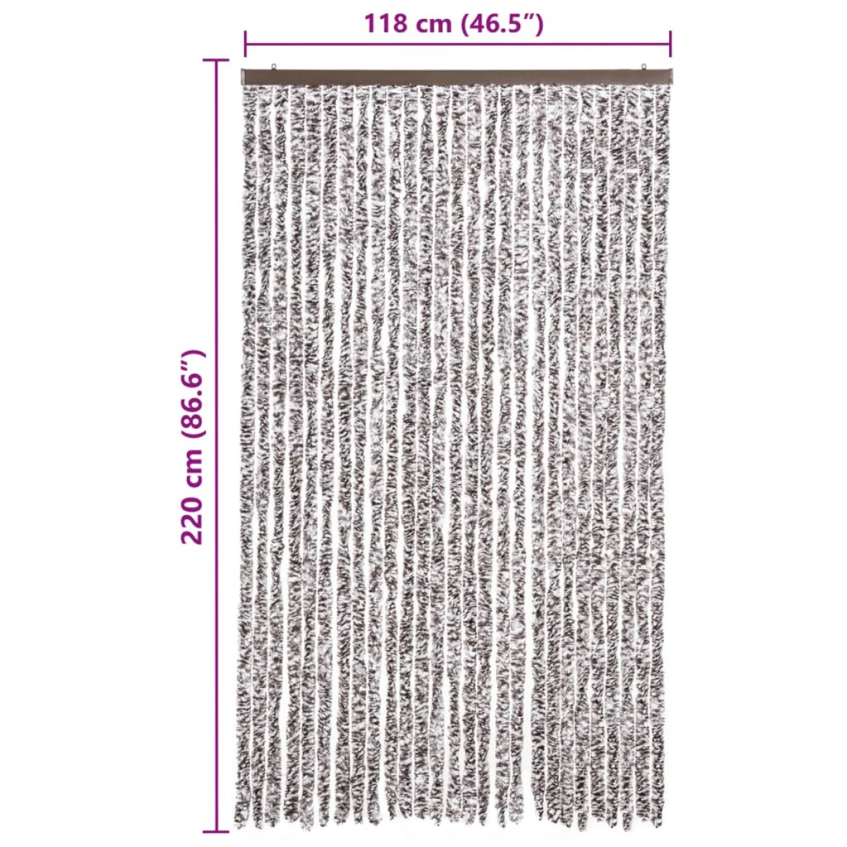vidaXL Σήτα - Κουρτίνα Πόρτας Καφέ / Μπεζ 120 x 220 εκ. από Σενίλ