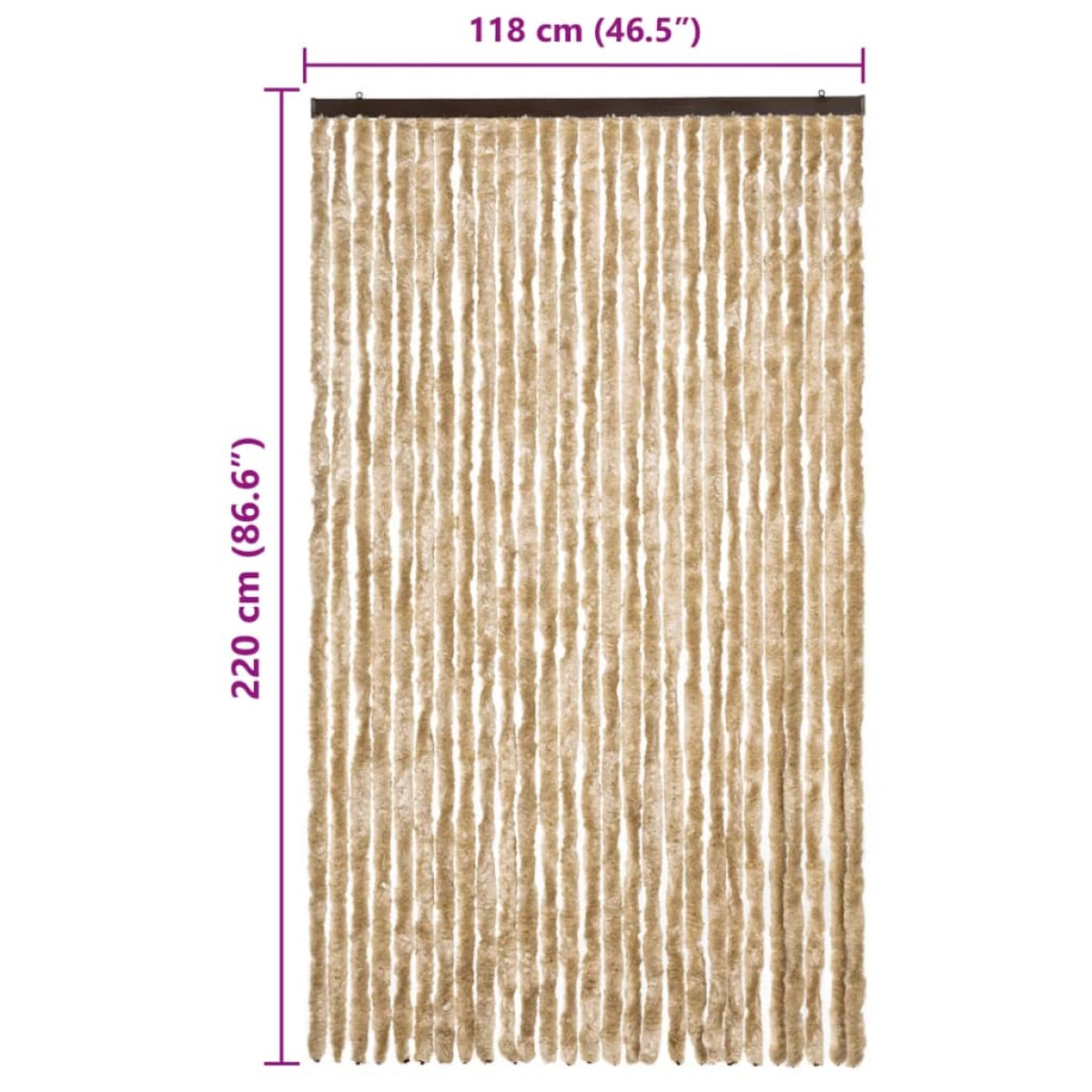vidaXL Σήτα - Κουρτίνα Πόρτας Μπεζ 120 x 220 εκ. από Σενίλ