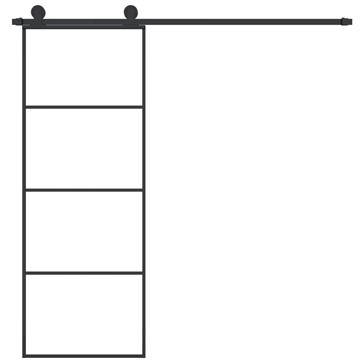 vidaXL Συρόμενη Πόρτα με Μηχανισμό 76x205 εκ. Γυαλί ESG & Αλουμίνιο