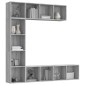 vidaXL Σετ Επίπλων Τηλ. / Βιβλιοθήκης 3Τεμ 180x30x180εκ Γκρι Sonoma