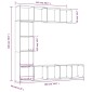 vidaXL Σετ Επίπλων Τηλ. / Βιβλιοθήκης 3Τεμ 180x30x180εκ Γκρι Sonoma