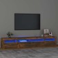 vidaXL Έπιπλο Τηλεόρασης με LED Καπνιστή Δρυς 240x35x40 εκ.