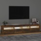 vidaXL Έπιπλο Τηλεόρασης με LED Καπνιστή Δρυς 210x35x40 εκ.