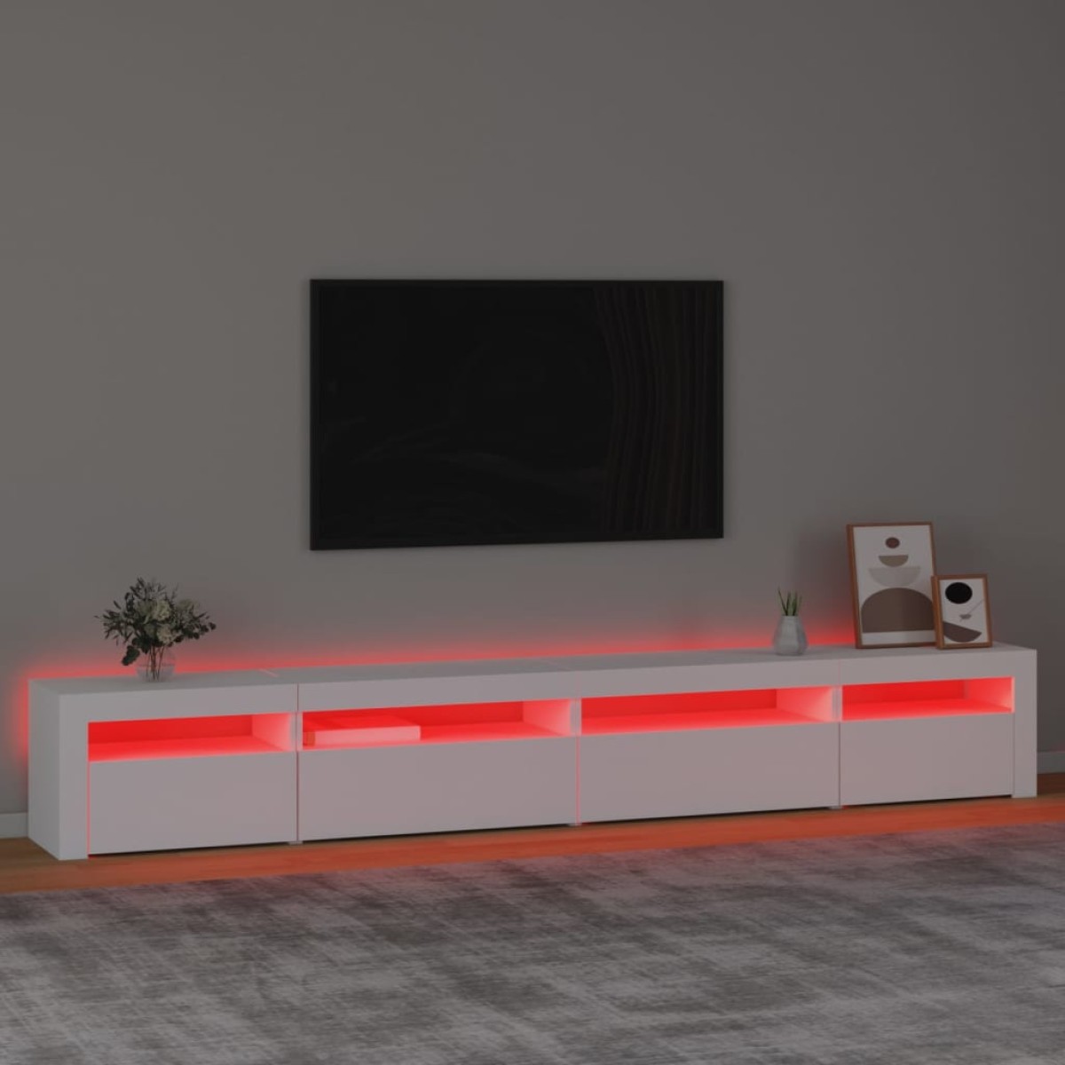 vidaXL Έπιπλο Τηλεόρασης με LED Λευκό 270 x 35 x 40 εκ.