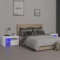 vidaXL Κομοδίνα 2 τεμ. με LED Λευκό 70 x 36,5 x 40 εκ.