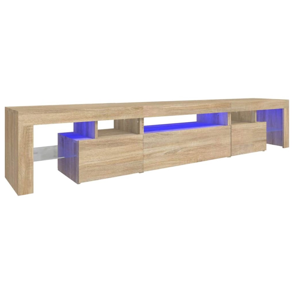 vidaXL Έπιπλο Τηλεόρασης με LED Sonoma Δρυς 215x36,5x40 εκ.