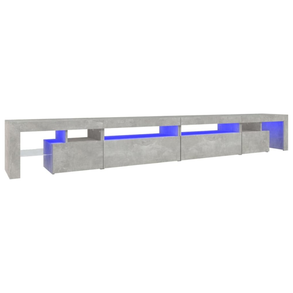 vidaXL Έπιπλο Τηλεόρασης με LED Γκρι Σκυροδέματος 290x36,5x40 εκ.