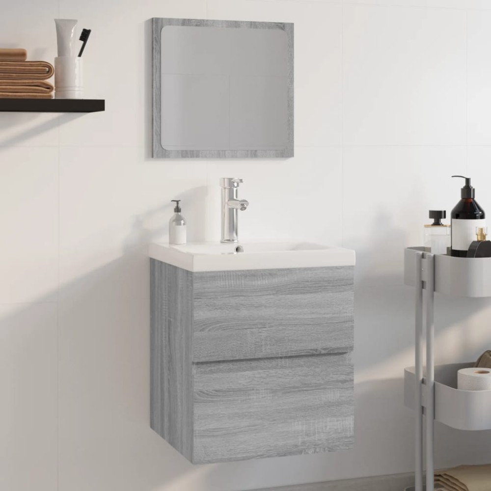 vidaXL Σετ Επίπλων Μπάνιου Γκρι Sonoma Επεξεργασμένο Ξύλο