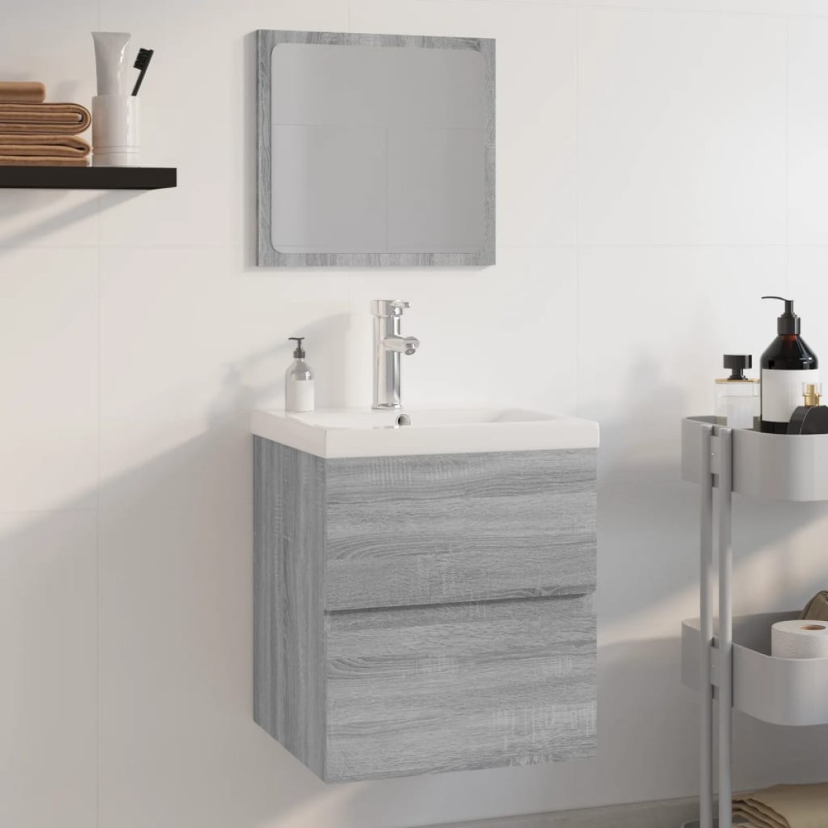 vidaXL Σετ Επίπλων Μπάνιου Γκρι Sonoma Επεξεργασμένο Ξύλο