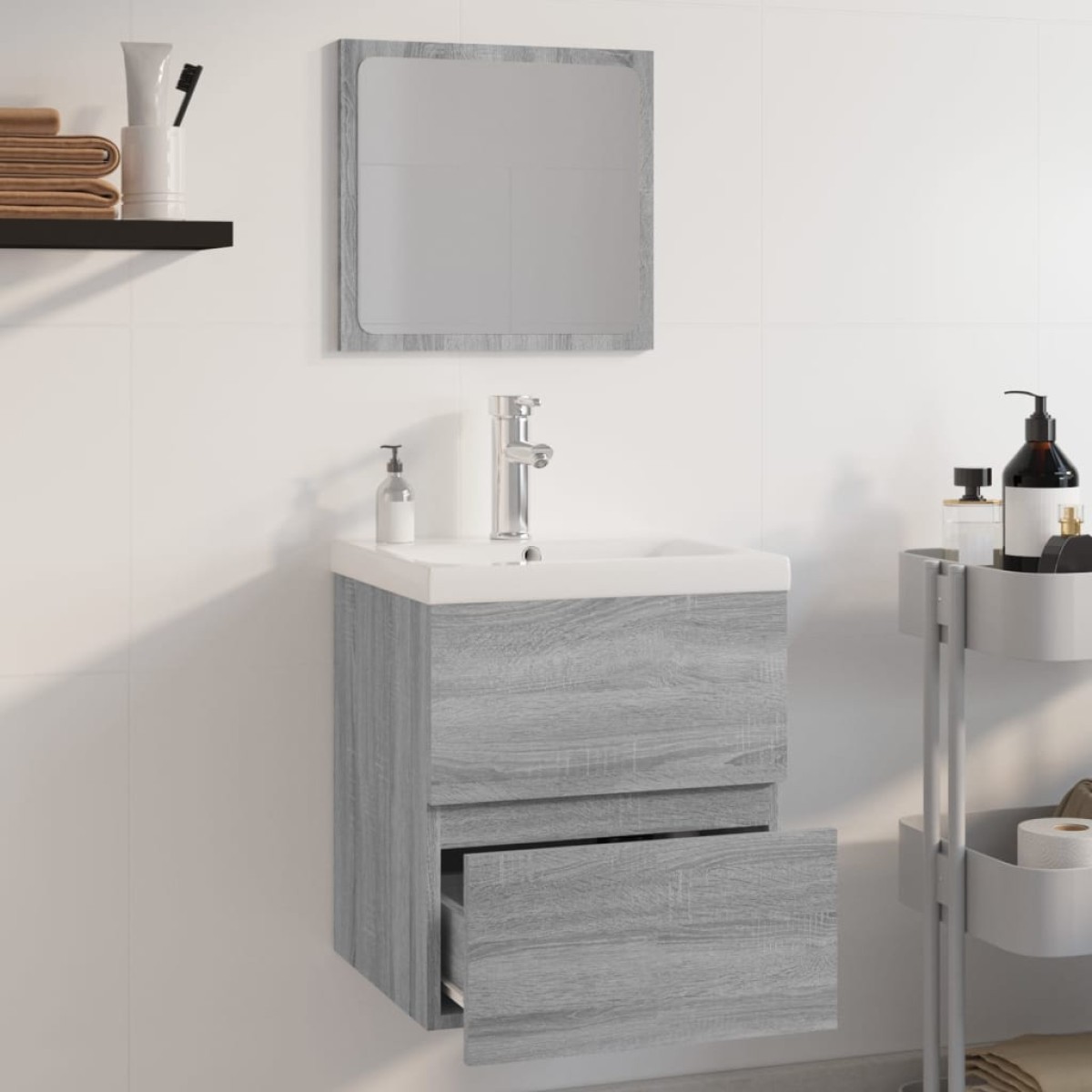 vidaXL Σετ Επίπλων Μπάνιου Γκρι Sonoma Επεξεργασμένο Ξύλο