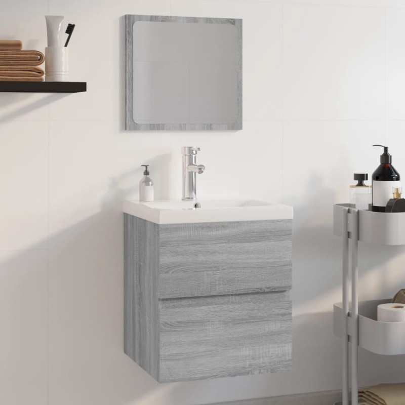 vidaXL Σετ Επίπλων Μπάνιου Γκρι Sonoma Επεξεργασμένο Ξύλο