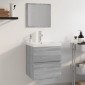 vidaXL Σετ Επίπλων Μπάνιου Γκρι Sonoma Επεξεργασμένο Ξύλο