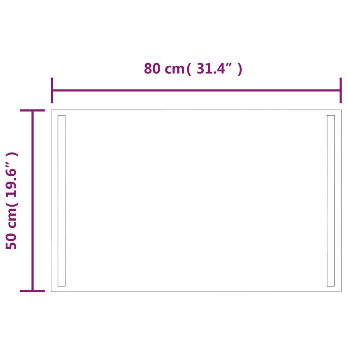 vidaXL Καθρέφτης Μπάνιου με LED 50x80 εκ.