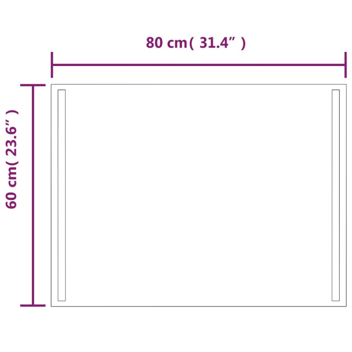 vidaXL Καθρέφτης Μπάνιου με LED 60x80 εκ.