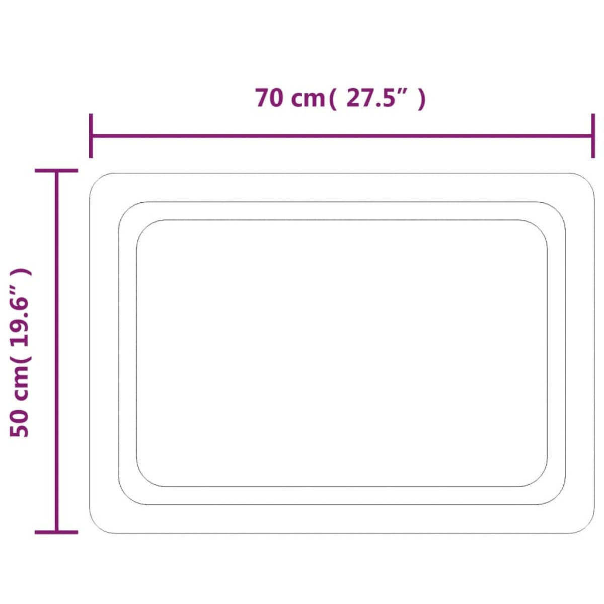 vidaXL Καθρέφτης Μπάνιου με LED 50 x 70 εκ.