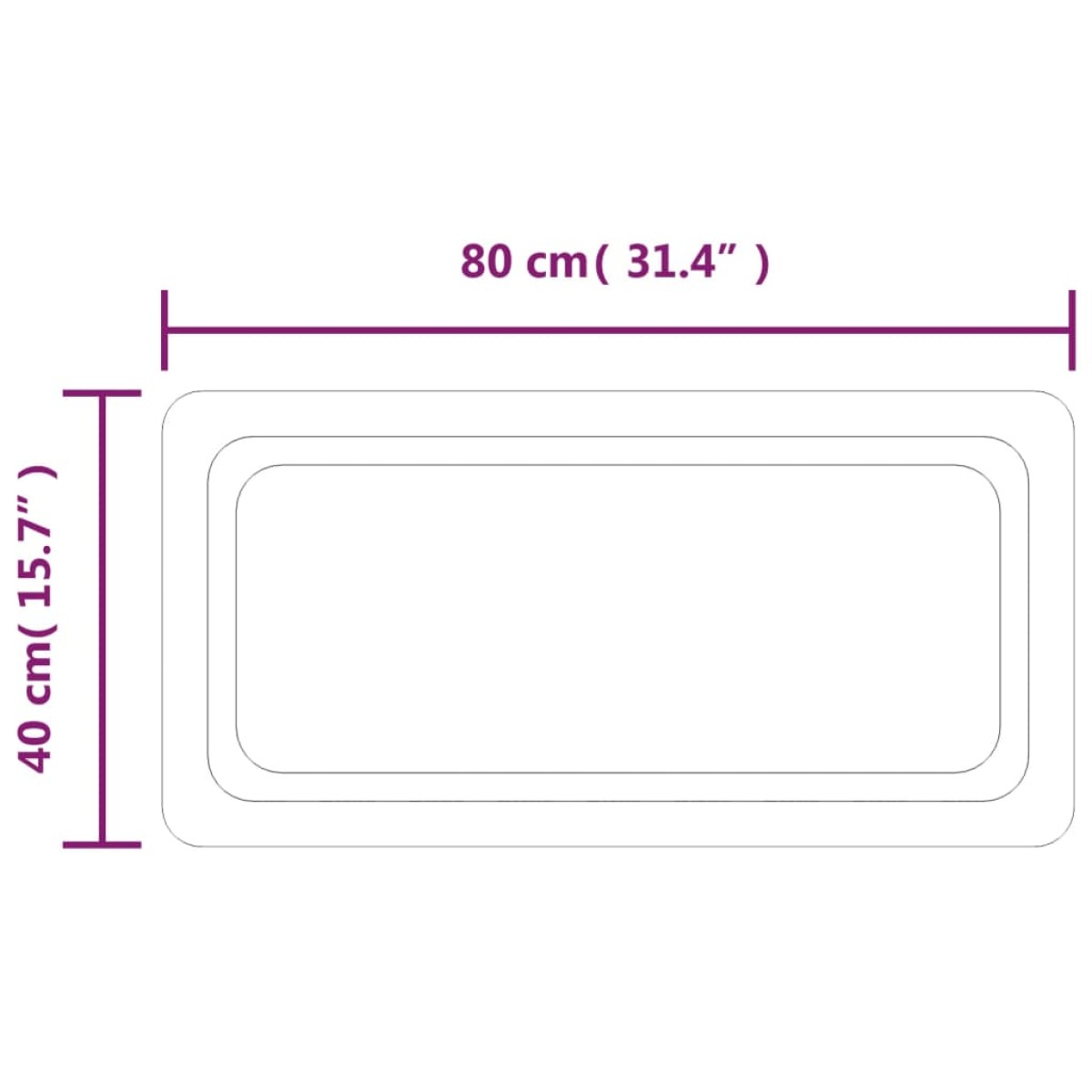 vidaXL Καθρέφτης Μπάνιου με LED 40x80 εκ.